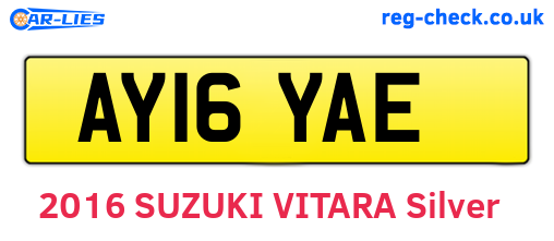 AY16YAE are the vehicle registration plates.