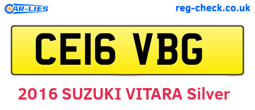 CE16VBG are the vehicle registration plates.