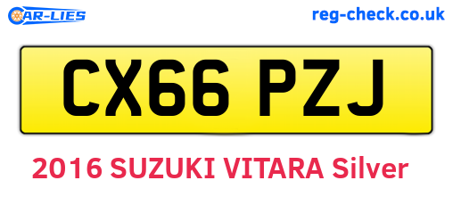 CX66PZJ are the vehicle registration plates.