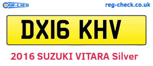 DX16KHV are the vehicle registration plates.