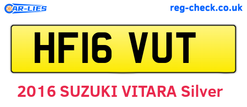 HF16VUT are the vehicle registration plates.