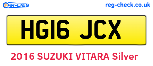 HG16JCX are the vehicle registration plates.