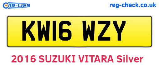 KW16WZY are the vehicle registration plates.