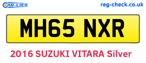 MH65NXR are the vehicle registration plates.