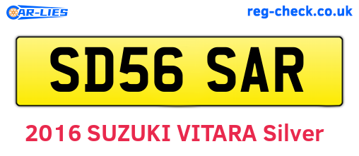 SD56SAR are the vehicle registration plates.