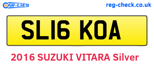 SL16KOA are the vehicle registration plates.