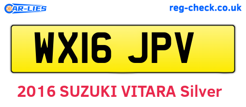 WX16JPV are the vehicle registration plates.