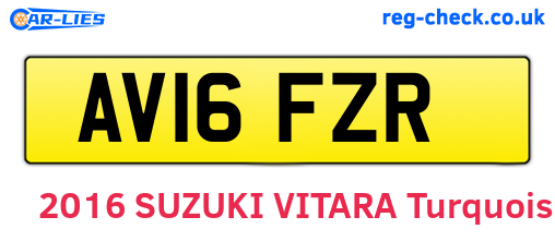AV16FZR are the vehicle registration plates.