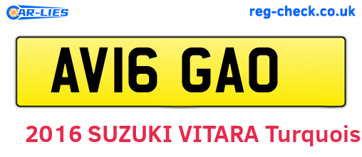 AV16GAO are the vehicle registration plates.