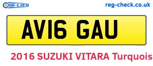AV16GAU are the vehicle registration plates.