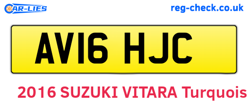 AV16HJC are the vehicle registration plates.
