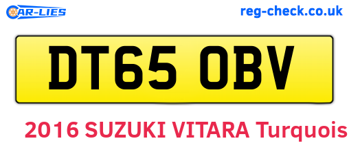 DT65OBV are the vehicle registration plates.