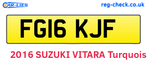 FG16KJF are the vehicle registration plates.
