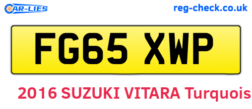 FG65XWP are the vehicle registration plates.