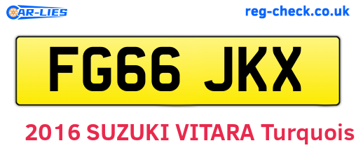 FG66JKX are the vehicle registration plates.