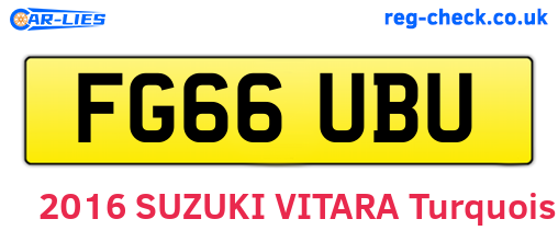 FG66UBU are the vehicle registration plates.