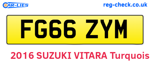 FG66ZYM are the vehicle registration plates.