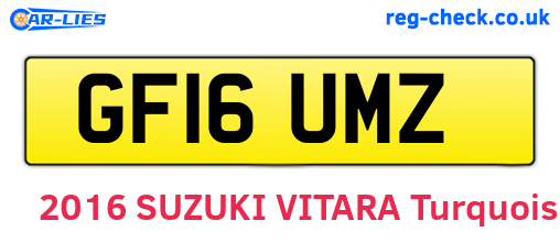 GF16UMZ are the vehicle registration plates.