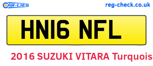 HN16NFL are the vehicle registration plates.