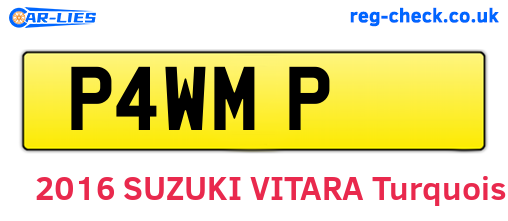 P4WMP are the vehicle registration plates.