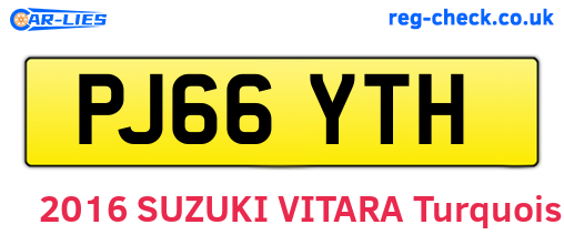 PJ66YTH are the vehicle registration plates.