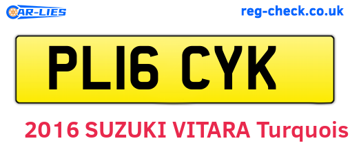 PL16CYK are the vehicle registration plates.