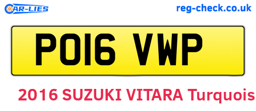PO16VWP are the vehicle registration plates.