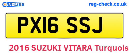 PX16SSJ are the vehicle registration plates.