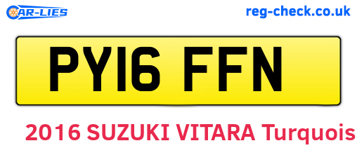 PY16FFN are the vehicle registration plates.