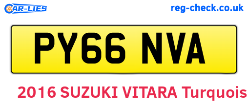 PY66NVA are the vehicle registration plates.