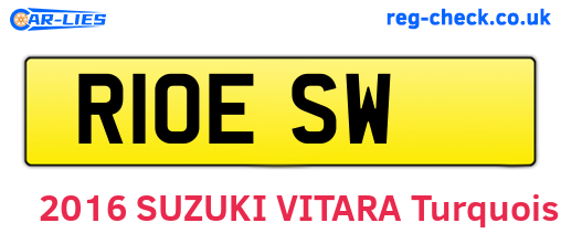 R10ESW are the vehicle registration plates.