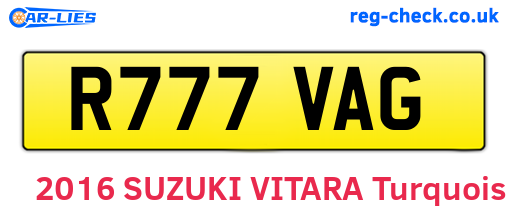 R777VAG are the vehicle registration plates.