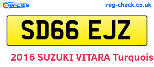 SD66EJZ are the vehicle registration plates.
