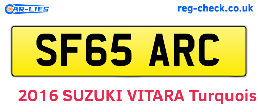 SF65ARC are the vehicle registration plates.