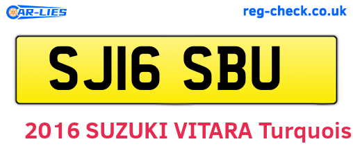 SJ16SBU are the vehicle registration plates.