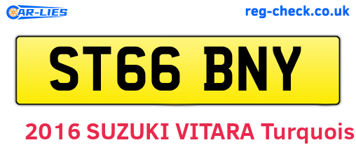 ST66BNY are the vehicle registration plates.
