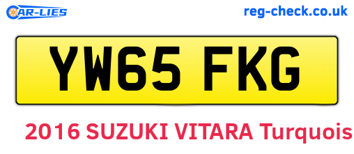 YW65FKG are the vehicle registration plates.