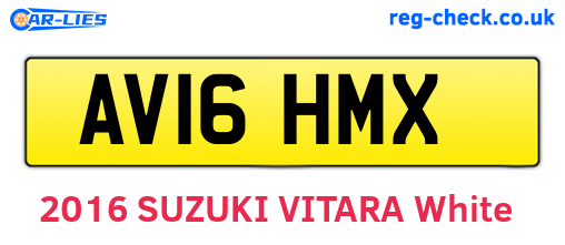AV16HMX are the vehicle registration plates.
