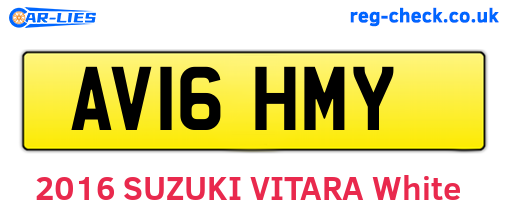 AV16HMY are the vehicle registration plates.