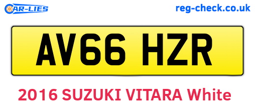 AV66HZR are the vehicle registration plates.