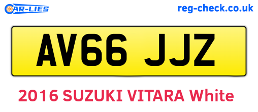 AV66JJZ are the vehicle registration plates.
