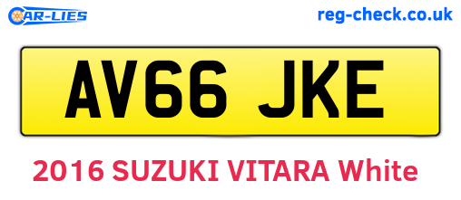 AV66JKE are the vehicle registration plates.