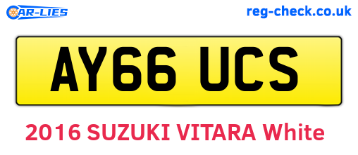 AY66UCS are the vehicle registration plates.