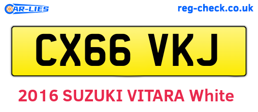 CX66VKJ are the vehicle registration plates.