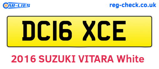 DC16XCE are the vehicle registration plates.