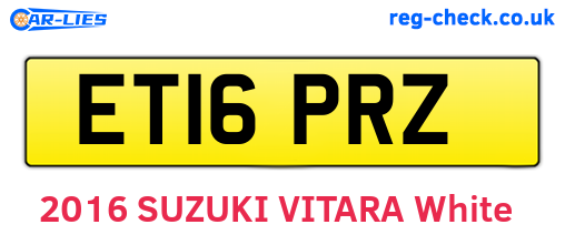 ET16PRZ are the vehicle registration plates.