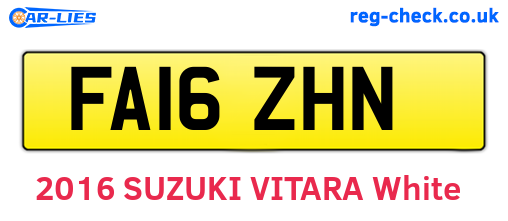 FA16ZHN are the vehicle registration plates.