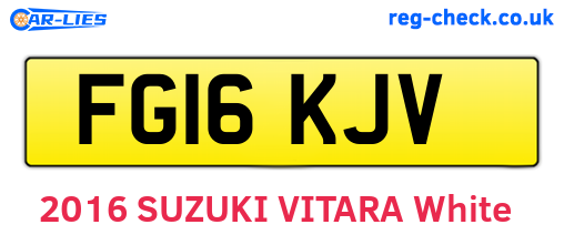 FG16KJV are the vehicle registration plates.