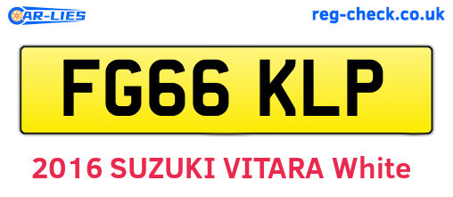 FG66KLP are the vehicle registration plates.
