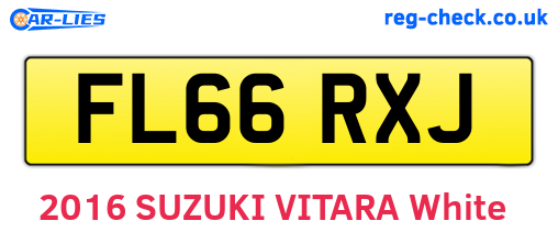 FL66RXJ are the vehicle registration plates.